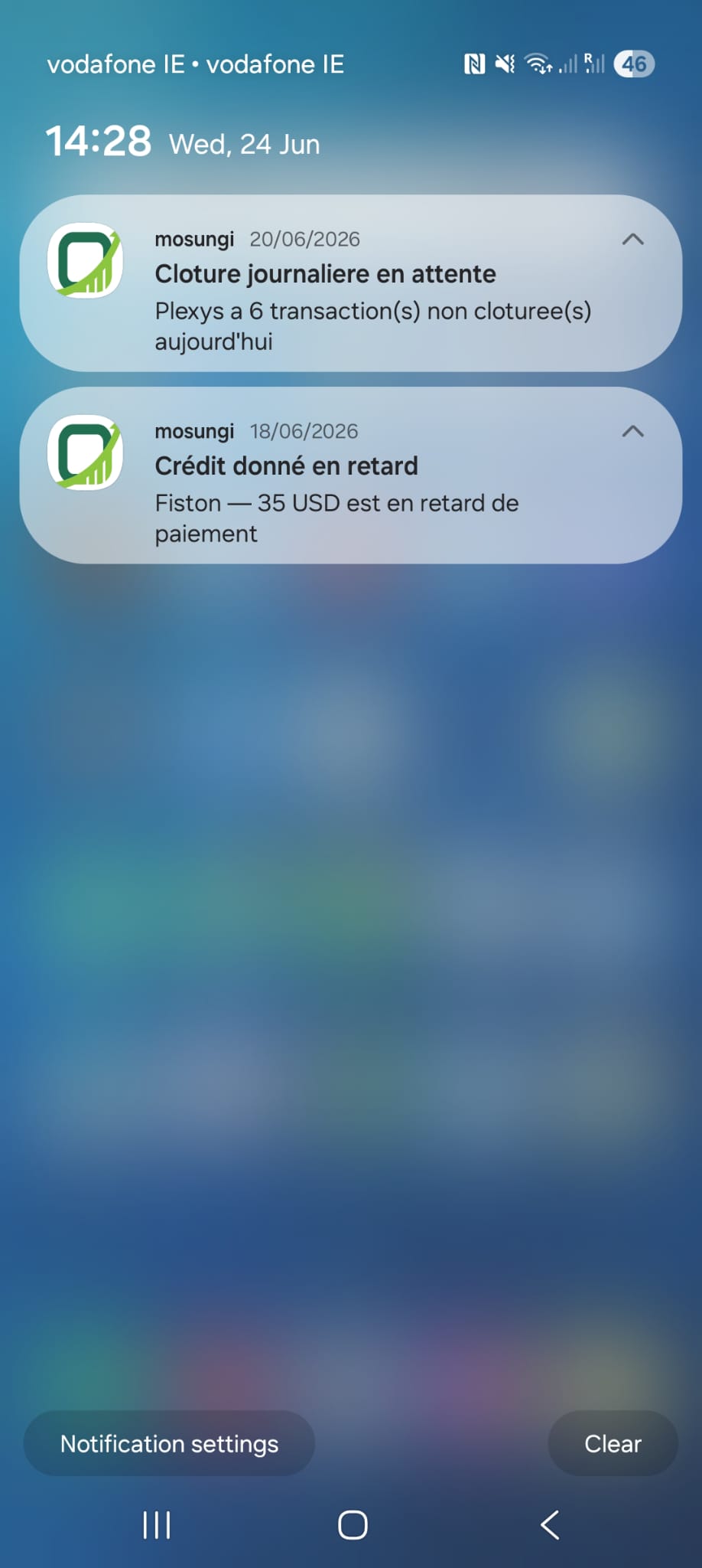 Rappels de paiements clients